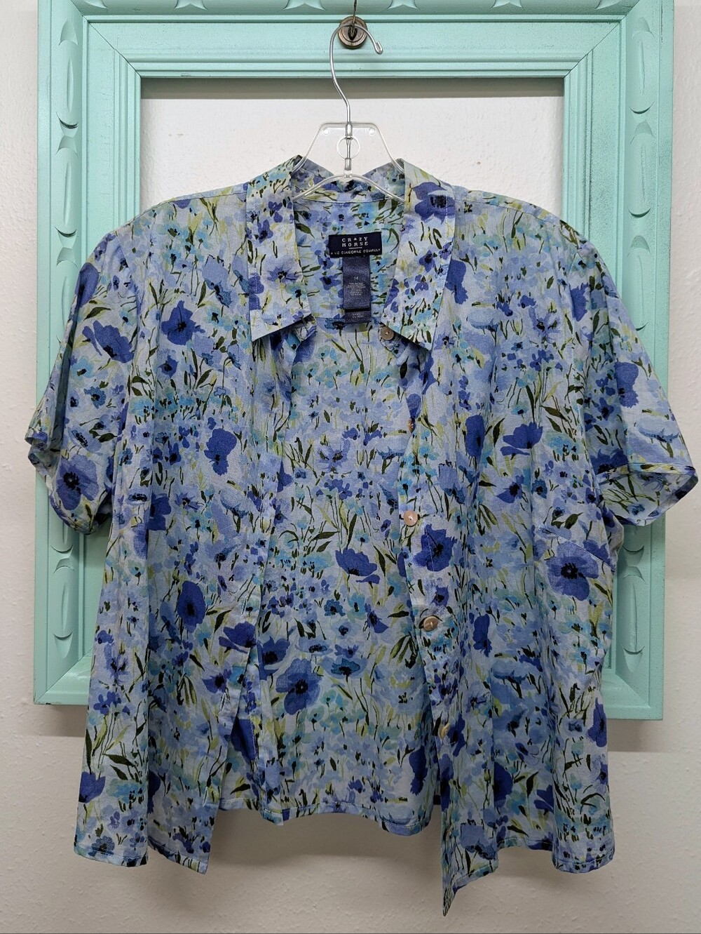 EUC Vintage Whimsigoth Liz Claiborne Floral Button Down Shirt, 14